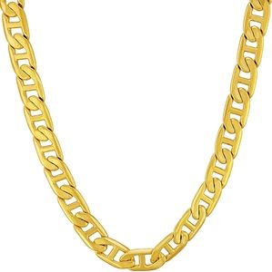24K Gold Chain Necklace Sterling Silver